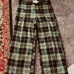 Princess Polly Checkered Pants in Green and Black